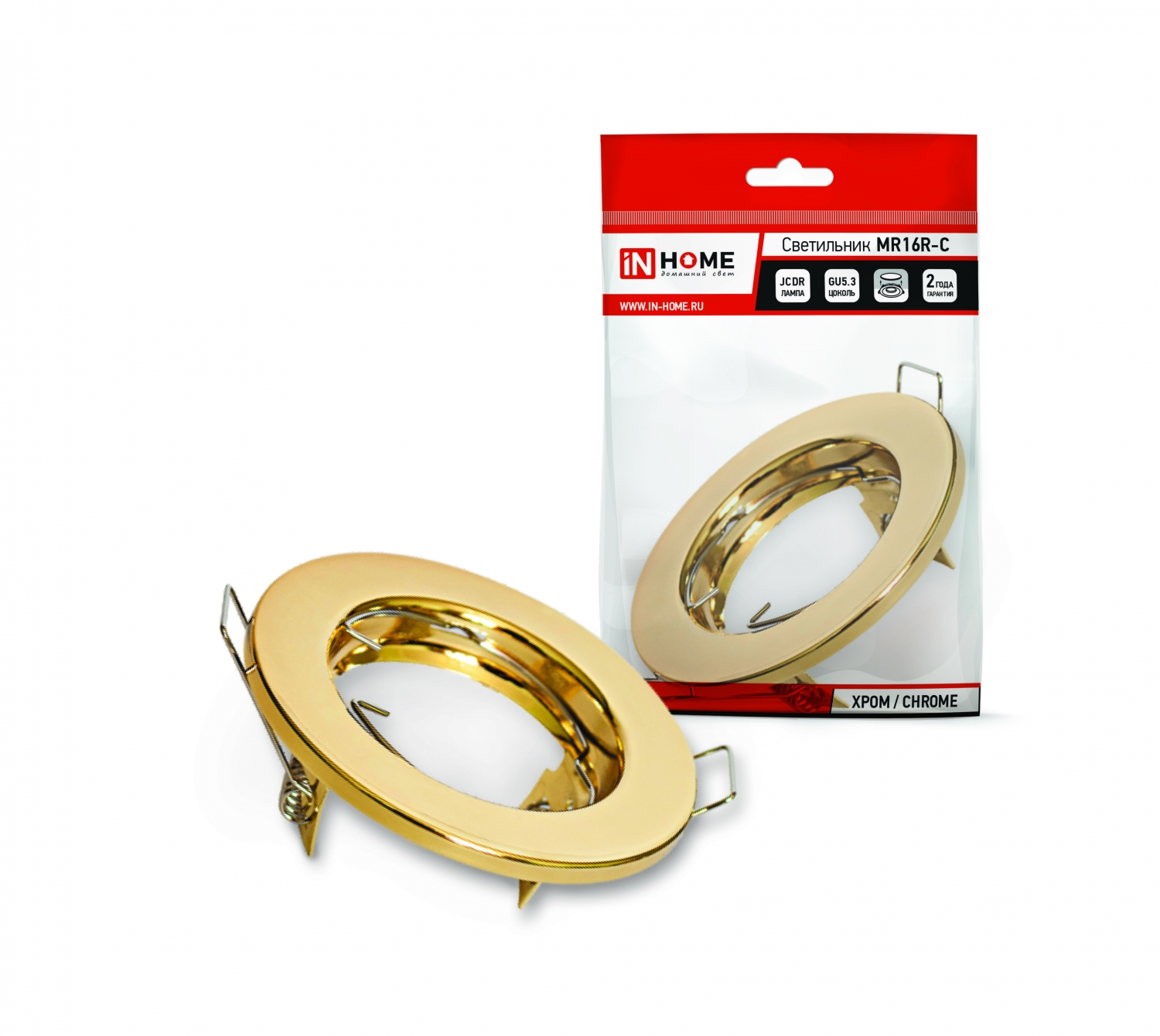 Светильник встраиваемый MR16R-G металл под лампу JCDR GU5.3 12/230В золото IN HOME