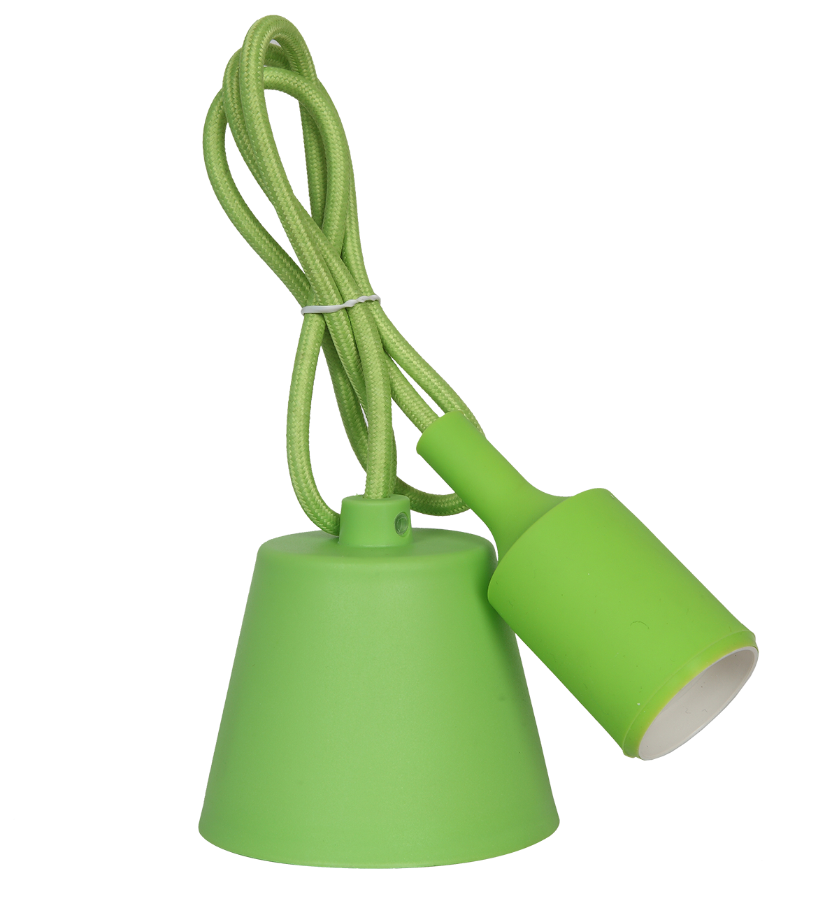 Патрон Е27 силиконовый со шнуром 1м зеленый IN HOME