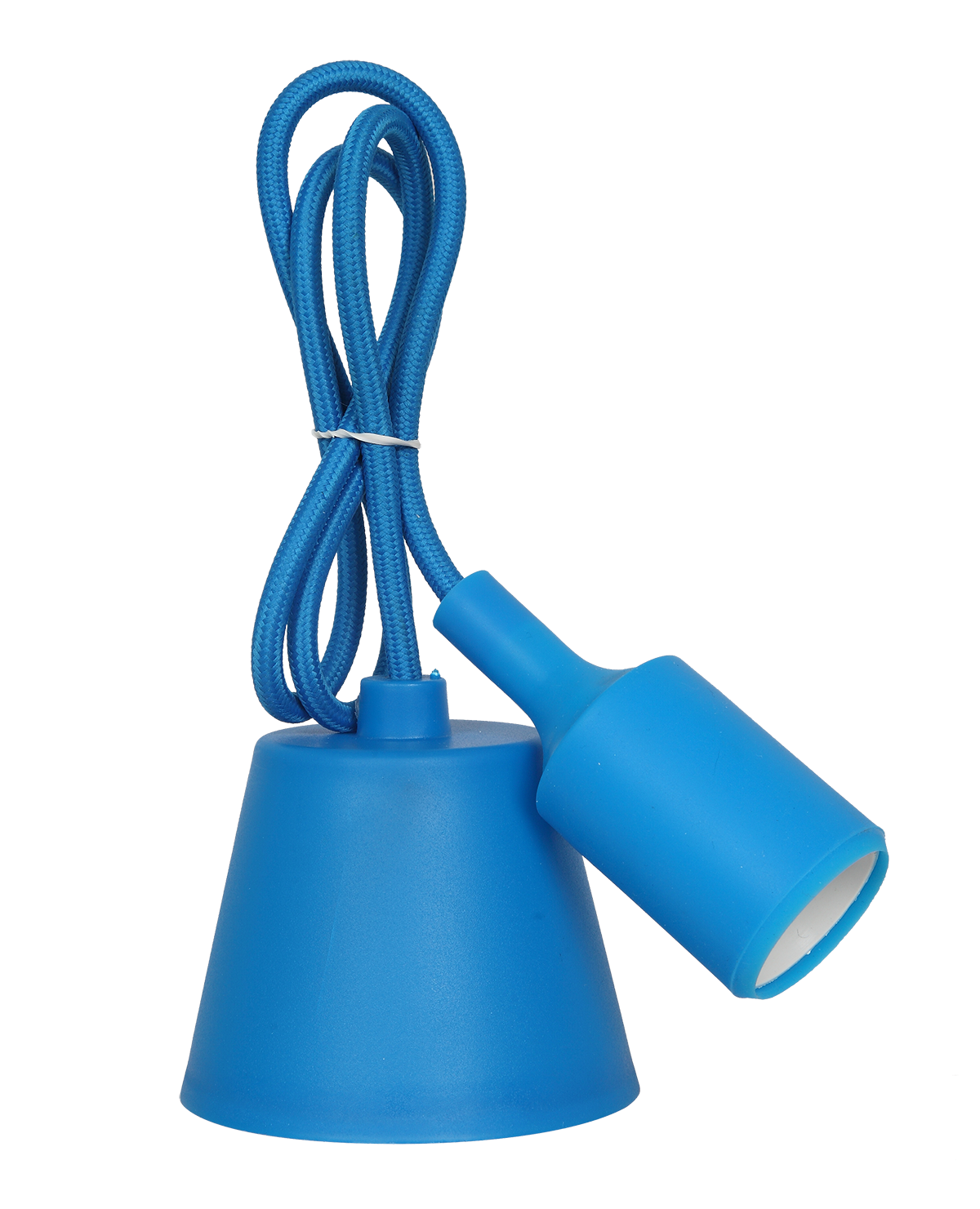 Патрон Е27 силиконовый со шнуром 1м синий IN HOME