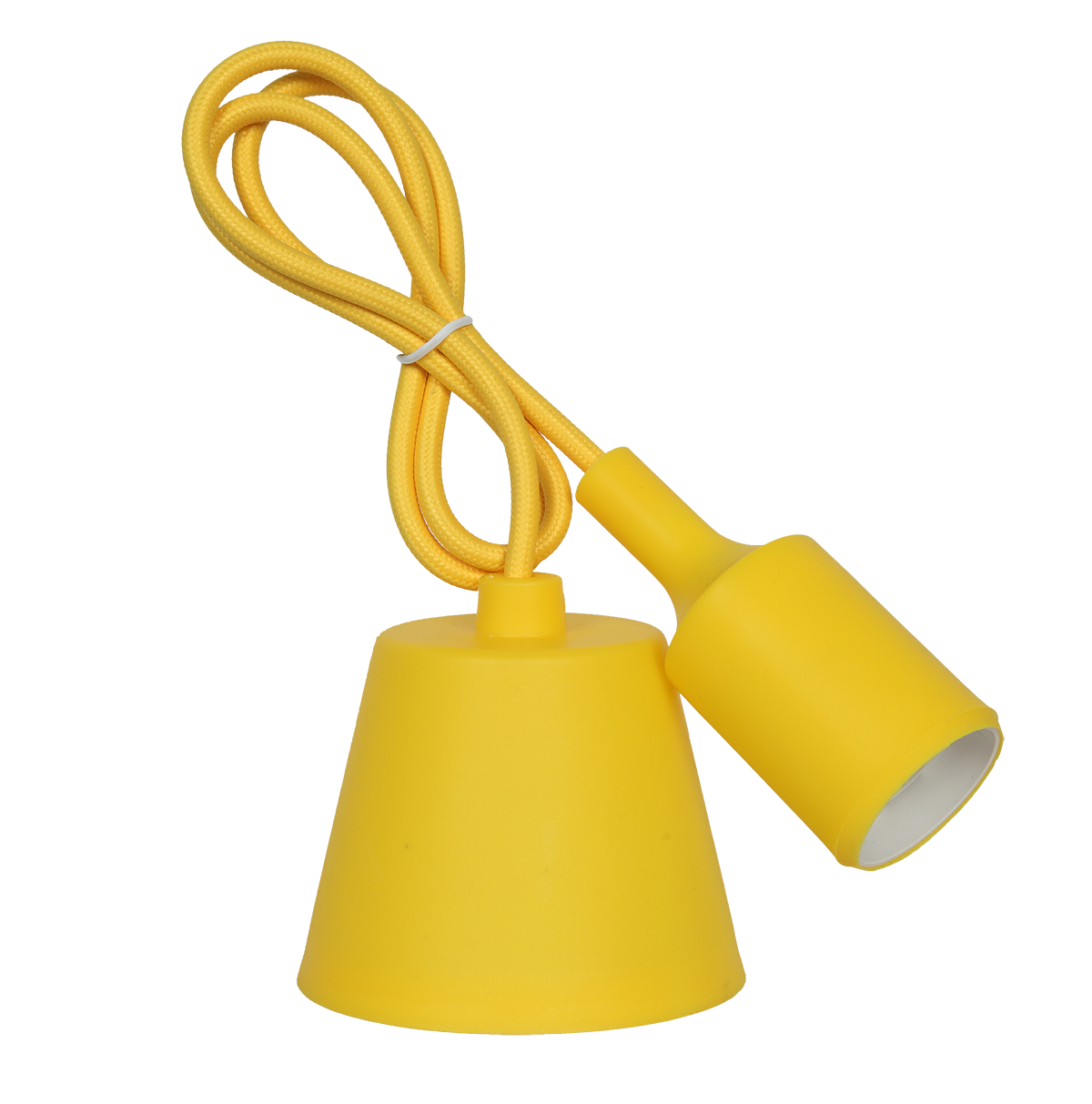 Патрон Е27 силиконовый со шнуром 1м желтый IN HOME